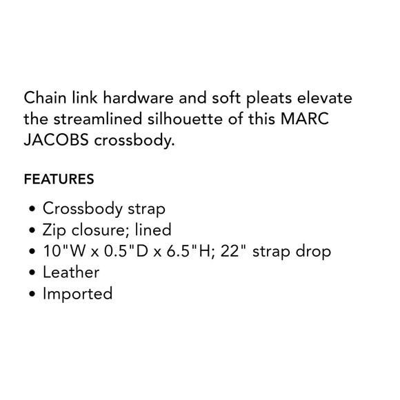 Marc Jacobs Gathered Pouch Crossbody Small Black Leather Bag With Gold Chain - Picture 9 of 9